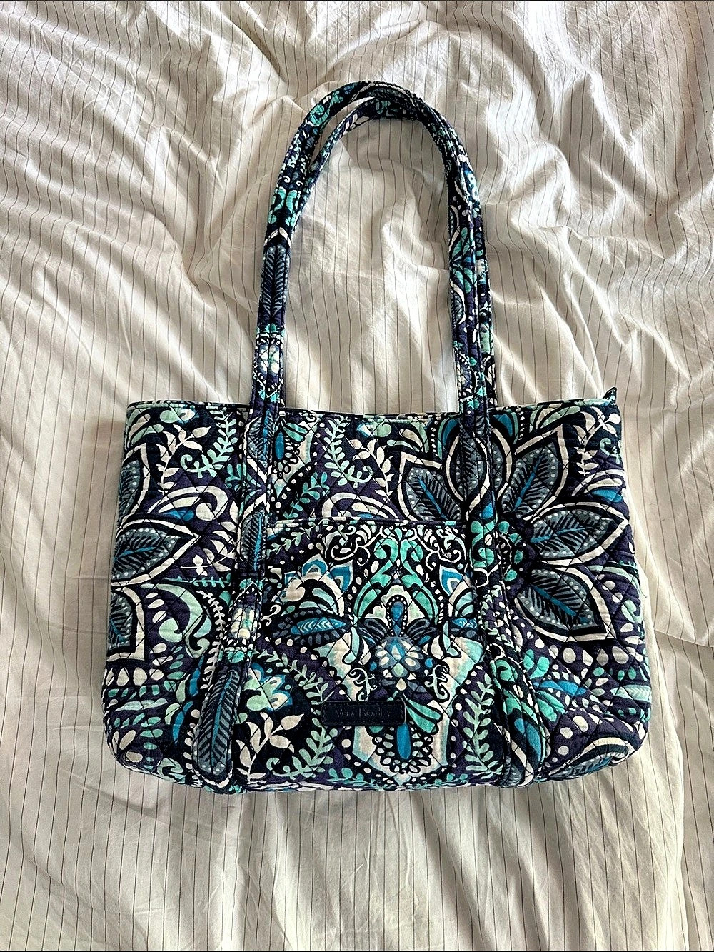 Vera Bradley Quilted Paisley Tote in Blue & Teal